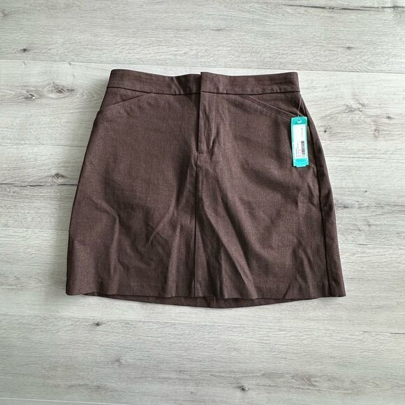 41 HAWTHORN Samantha Twill Skirt Brown 8 NWT Stitch Fix - Picture 6 of 7